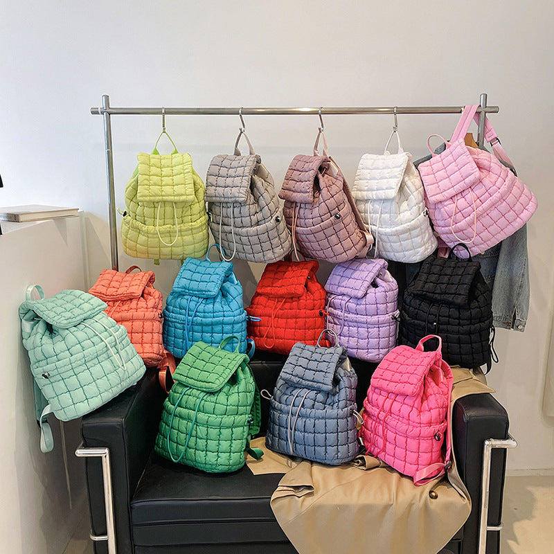 Candy Color Quilted Backpack