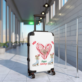 Candy Cane Happy Holidays Suitcase – Festive Travel in Style