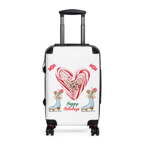 Candy Cane Happy Holidays Suitcase – Festive Travel in Style