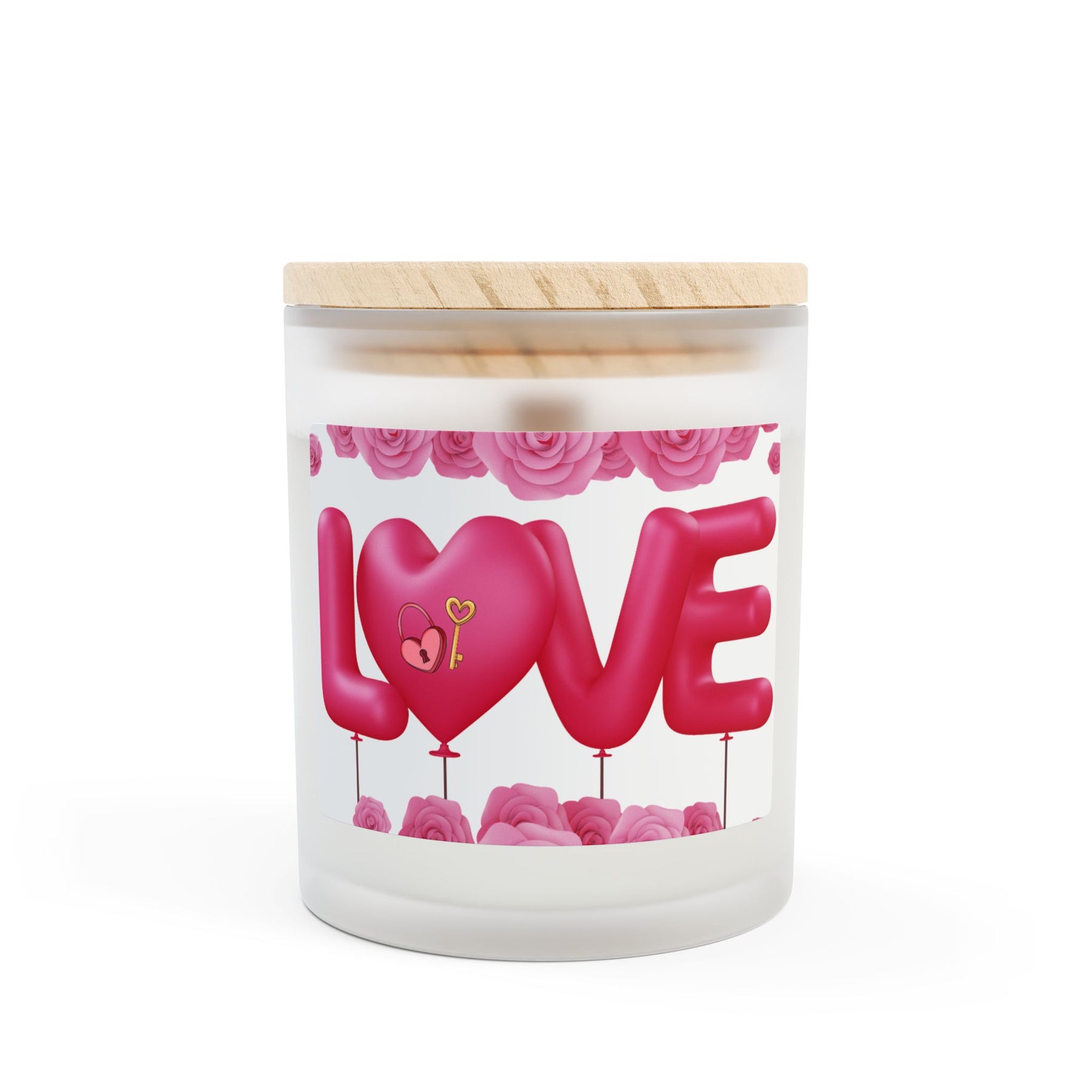 Love Is In The Air Frosted Glass Candle, 11oz