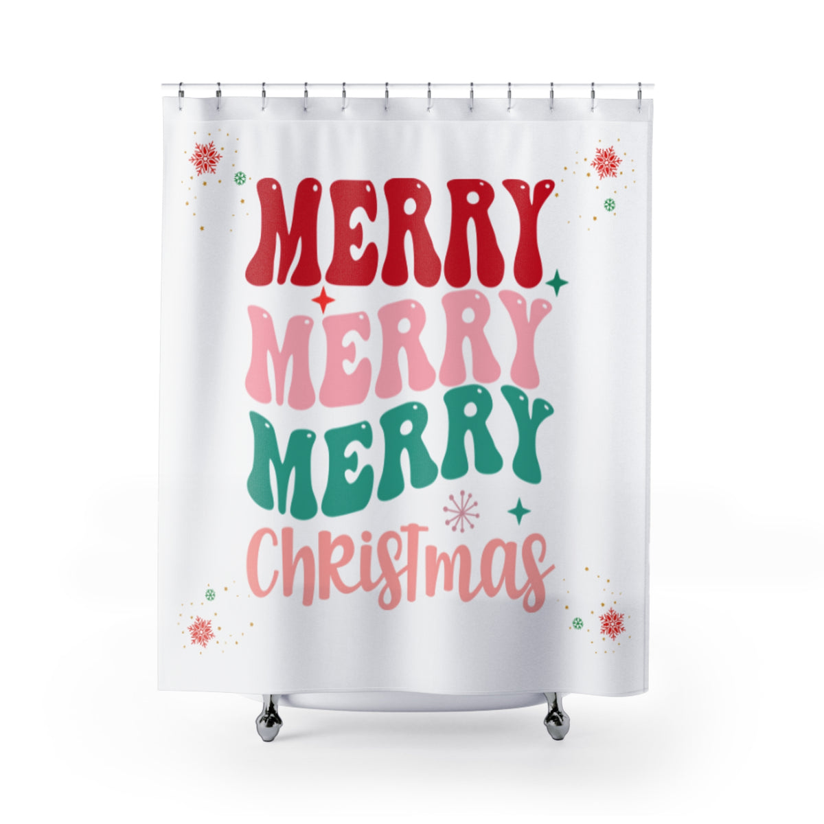 MERRY MERRY MERRY CHRISTMAS SHOWER CURTAIN