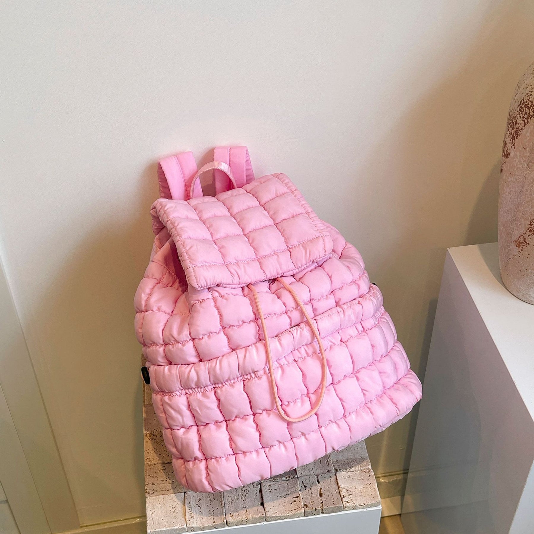 Candy Color Quilted Backpack