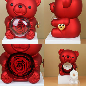 Rotating Bear Rose Gift Box