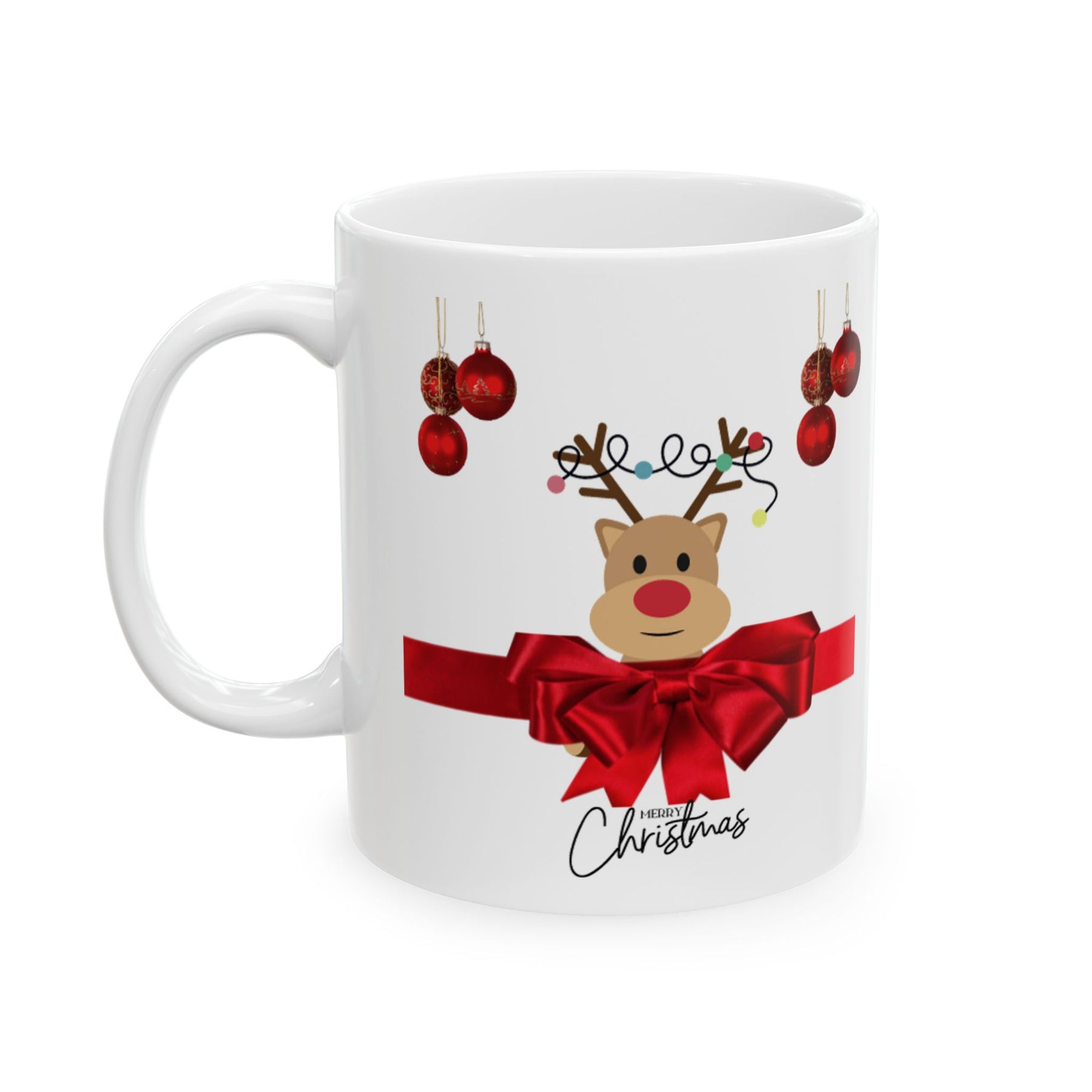 Merry Christmas Mug - Reindeer Mug, Coffee Mug, Christmas Mug