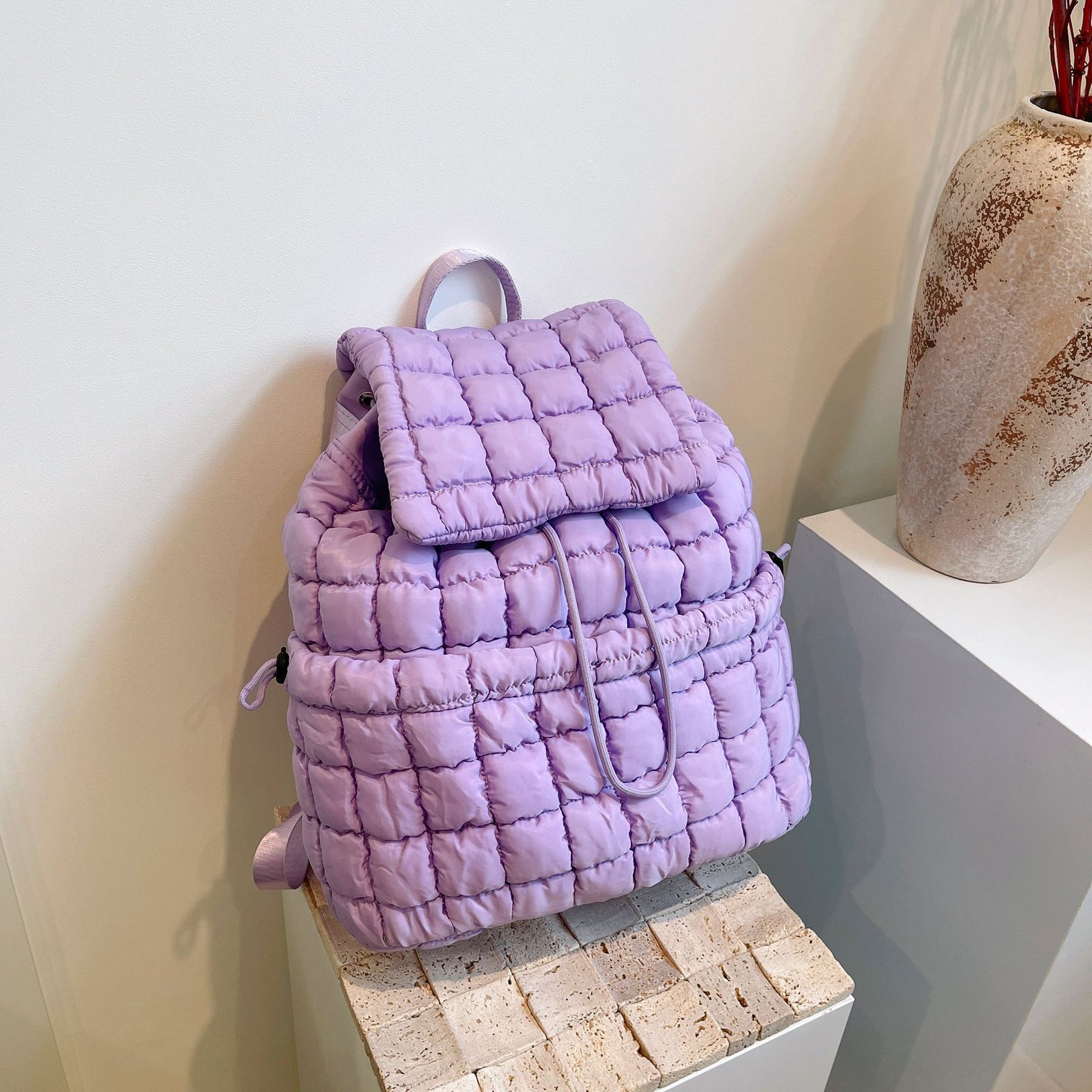 Candy Color Quilted Backpack